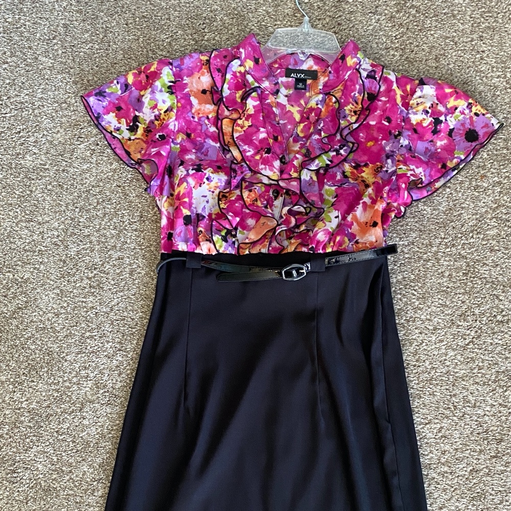 Alyx Brand Dress, Size 12, Belted, Front button with side zipper